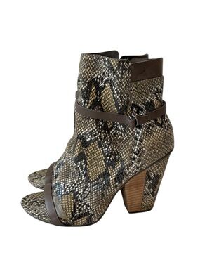 Tsubo Sevan Desert Snake Leather Open Toe Booties